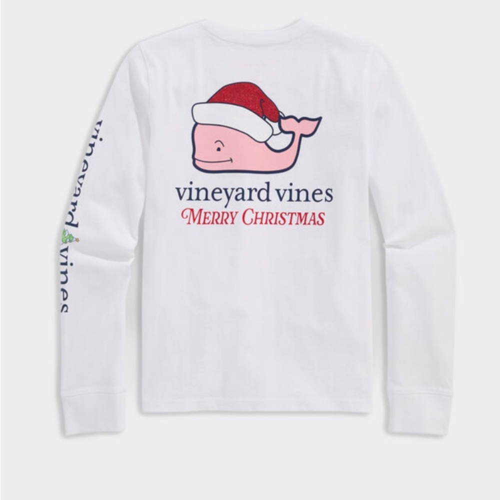 NWT Vineyard Vines White Holiday Long Sleeve Shirt boys girls medium